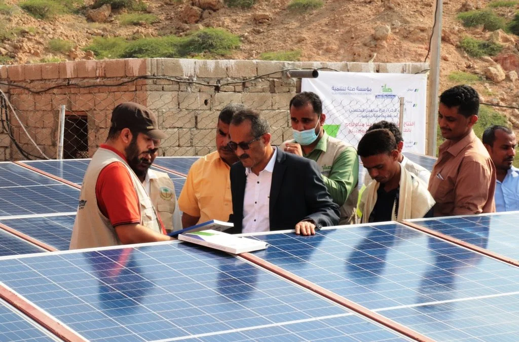 بتمويل من مؤسسة صلة للتنمية افتتاح مشروع تشغيل بئر مياه بروم بالطاقة الشمسية